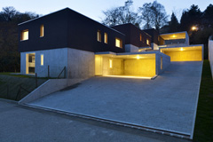 view of the beautiful modern houses, .outdoor at night